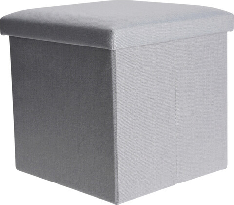 Taburet cu spatiu pentru depozitare, Excellent Houseware, 38x38x38 cm, max 100 kg, poliester 600D, albastru deschis