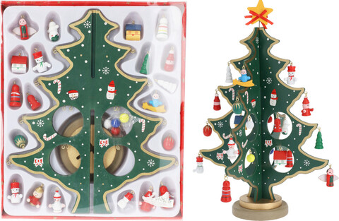 Decoratiune Tree w hangdeco, 22x3.3x26 cm, lemn, multicolor