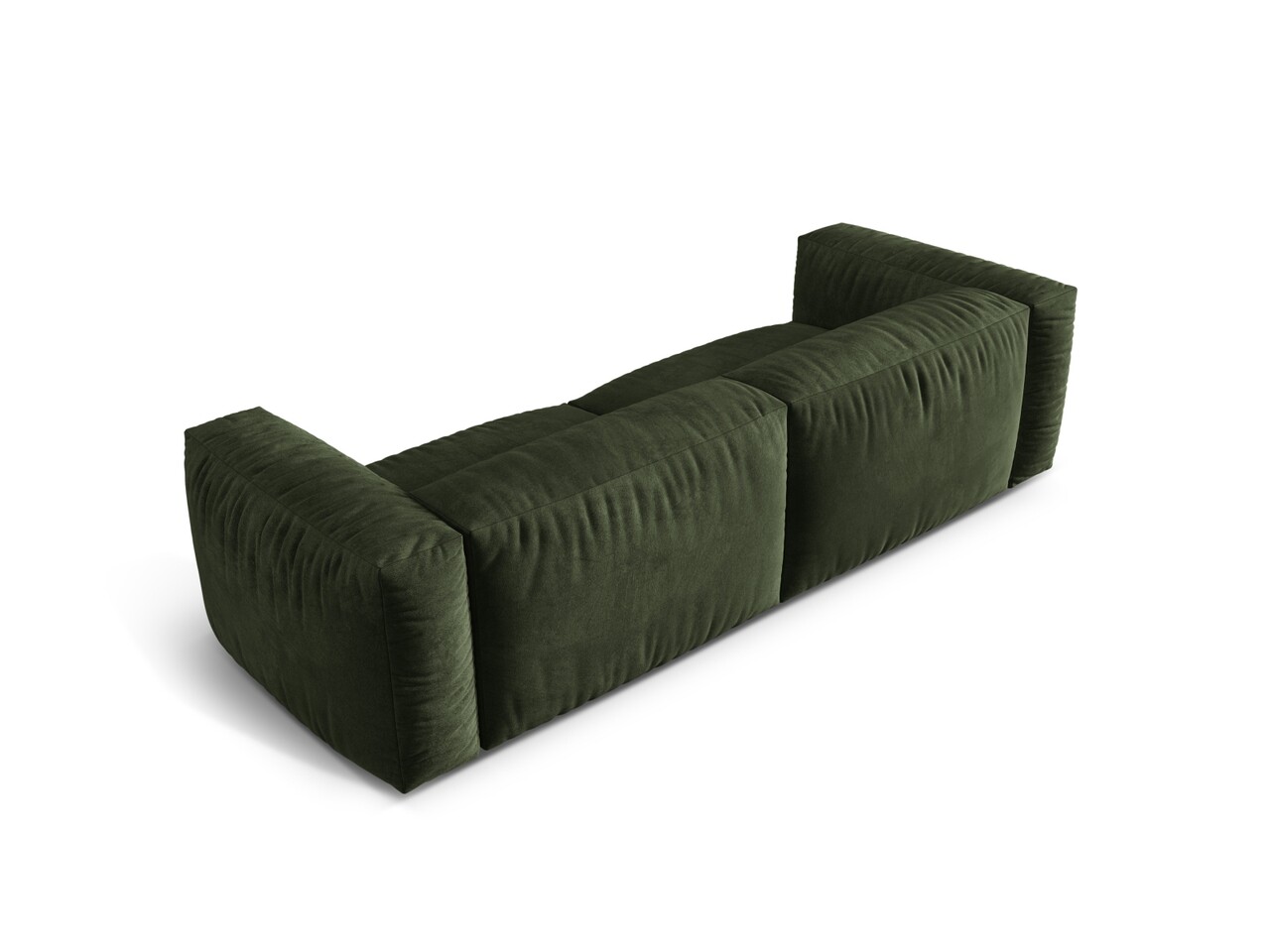 Canapea modulara 3 locuri, Martina-120, Micadoni Home, 240x106x75 cm, catifea, verde - 2 | YEO