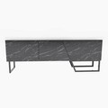 Comoda TV, Zena Home, Parla, 150x50.6x35 cm, PAL, Alb/Negru