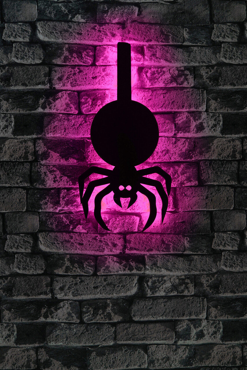 Decoratiune luminoasa LED, Spider, MDF, 60 LED-uri, Roz - 1 | YEO