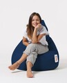 Fotoliu puf, Bean Bag, Ferndale Drop L, 80 x 80 cm, poliester impermeabil, albastru inchis