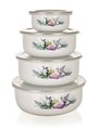 Set 4 boluri emailate cu capac Lavender, Banquet, 0.2 / 0.6 / 0.9 / 1.3 L