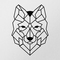 Decoratiune de perete, Wolf2 Metal Decor, metal, 41 x 57 cm, negru