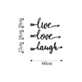 Decoratiune de perete, Live Love Laugh, Metal, 93 x 66 cm, Negru