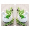 Set 2 protectii universale pentru aragaz Herb Garden, Wenko, sticla/termoplastic, 30 x 52 cm, multicolor