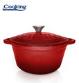 Oala cu capac Red Line, Cooking by Heinner, 24x11.5 cm, 4 L, fonta/inox, rosu