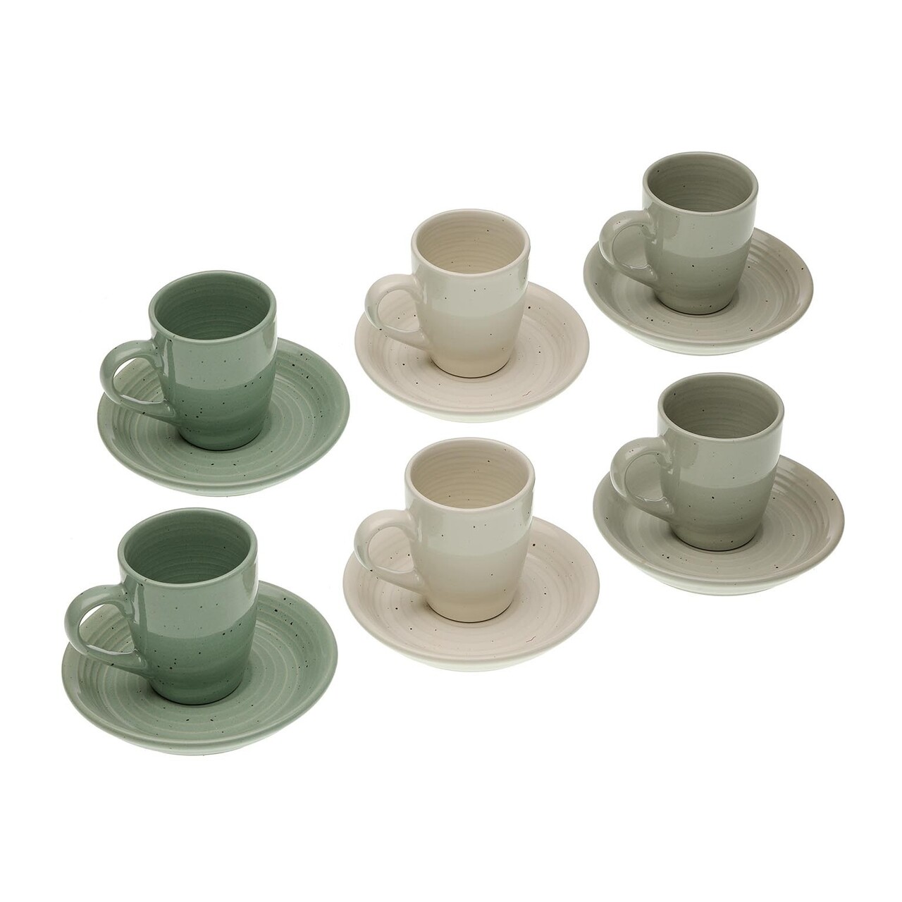 Set 6 Cesti Cu Farfurie Pentru Cafea Mara, Versa, 5.5 X5.5 X 6.6 Cm, Ceramica