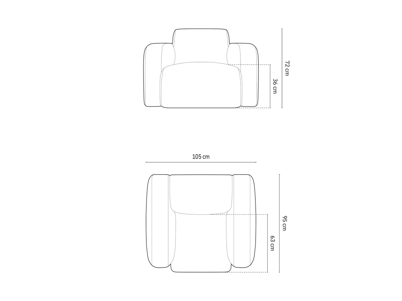 Fotoliu, Molino-101, Micadoni Home, 105x95x72 cm, tesatura boucle, bej