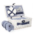 Cos de picnic 4 persoane Orlando, Homla, 46x30x20 cm, cu patura de picnic 130x150 cm, alb