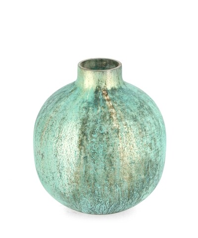 Vaza Tapi, Bizzotto, Ø 16 x 19 cm, sticla, handmade, turcoaz
