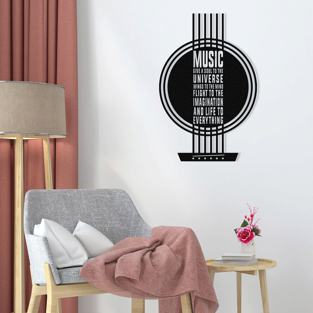 Decoratiune De Perete, My Music, Metal, 40 X 60 Cm, Negru