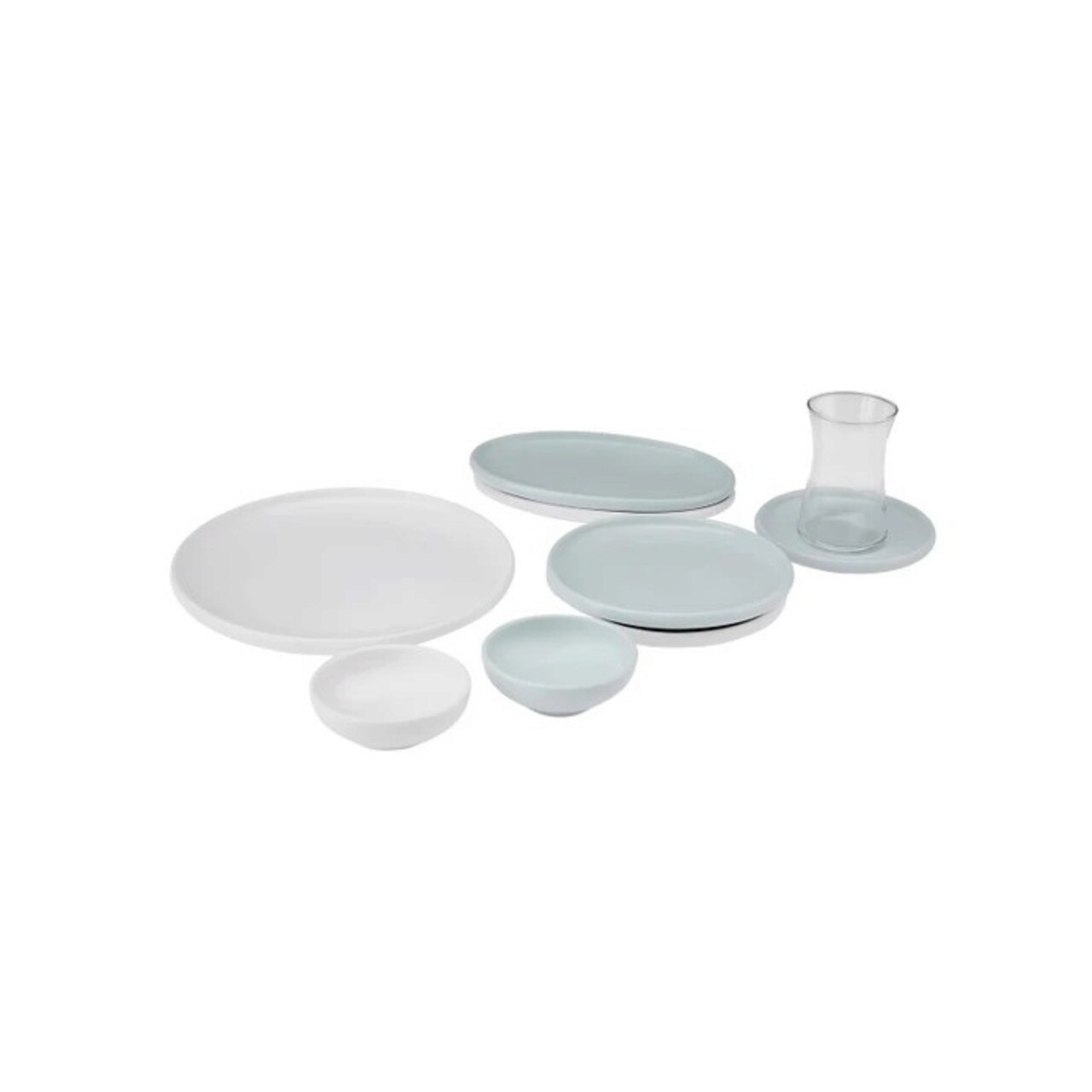 Set de mic dejun, Karaca, 216KRC1255, 100% PORCELAN / , Placă de serviciu: 21,5 x 21,5 cm (6 bucăți), Multicolor