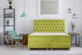 Pat matrimonial, Stockholm, Chester E, 140x200 cm, saltea tip Pocket, topper memory, Verde