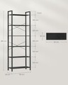 Biblioteca cu 6 rafturi Industrial, Vasagle, 66x30x186 cm, max 50 kg. PAL/otel, negru abanos