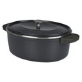 Oala ovala pentru cuptor cu capac Dutch, Greenpan, Featherweights, 25 x 31 cm, 6.2 L, aluminiu turnat