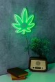 Decoratiune luminoasa LED, 420 Cannabis, Benzi flexibile de neon, DC 12 V, Verde