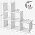 Corp biblioteca Step Shelf, Vasagle, 97.5 x 29 x 97.5 cm, PAL, alb