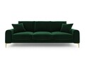 Canapea, Madara, Mazzini Sofas, 4 locuri, gold legs, 237x102x90 cm, catifea, verde bottle