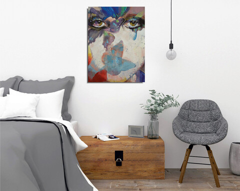 Tablou decorativ, DC269, Canvas, Lemn, Multicolor
