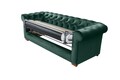 Canapea extensibila Oxford Chesterfield, 88x216x75 cm, 3 locuri, Green