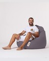 Fotoliu puf, Bean Bag, Ferndale Premium XXL, 115 x 130 cm, poliester impermeabil, gri fumuriu