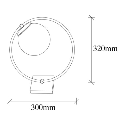 Lampa de masa, Sheen, 521SHN2211, Metal, Alb/Negru