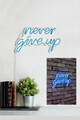 Decoratiune luminoasa LED, Never Give Up, Benzi flexibile de neon, DC 12 V, Albastru