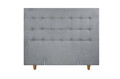 Pat matrimonial, Stockholm, Buttons E, 140x200 cm, saltea tip Pocket, topper memory, Gri