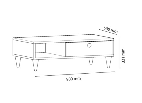 Masuta de cafea Silver, Armetti, 90 x 50 x 33.1 cm, oak/antracit