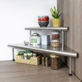 Etajera de colt pentru bucatarie, Maximex, Massivo Duo, 48.5 x 48.5 x 31 cm, inox, gri