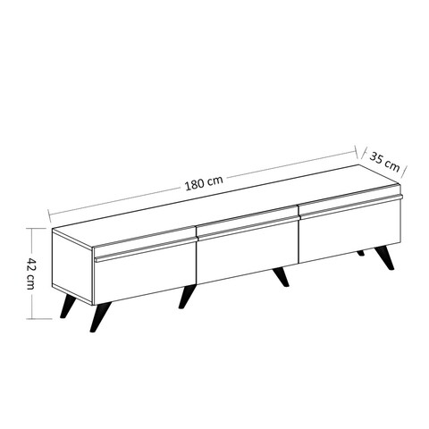 Comoda TV, Inarch, Valentina, 180x42x35 cm, Alb