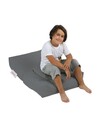 Set fotoliu si taburet pentru copii, Bean Bag, Ferndale, 65x50x40 cm, poliester impermeabil, gri fumuriu