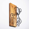 Decoratiune de perete, Woman Body, 50% lemn/50% metal, Dimensiune: 35 x 3 x 50 cm, Negru / Nuc deschis