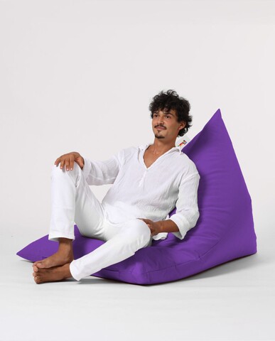 Fotoliu puf, Bean Bag Ferndale, Pyramid Bed, 145 cm, poliester impermeabil, mov