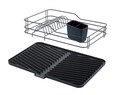 Scurgator de vase + suport de tacamuri detasabil Maximex, Dish, 43x31x10 cm, metal/polipropilena, negru