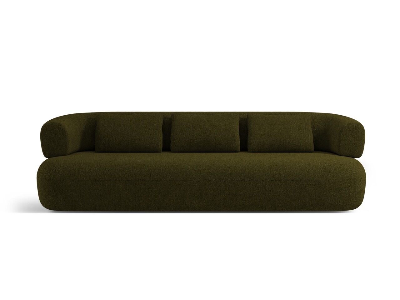 Canapea 4 locuri, Jenny-67, Micadoni Home, 226x90x73 cm, tesatura boucle, verde - 1 | YEO