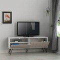 Comoda TV, Decortie, Picadilly Tv Stand, 139x57x36 cm, Alb / Mocha deschis