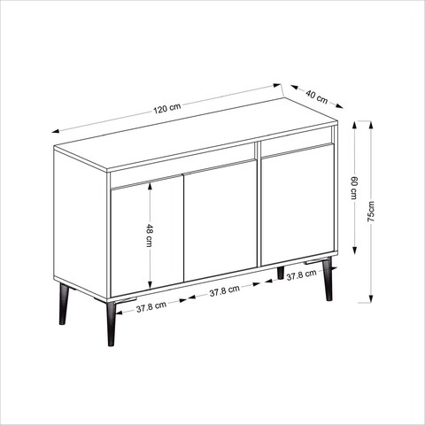 Consola, Olivia, Asude, 120x75x40 cm, PAL, Stejar alb / safir