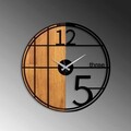 Ceas de perete, Wooden Clock, Lemn/metal, ø56 cm, Nuc / Negru