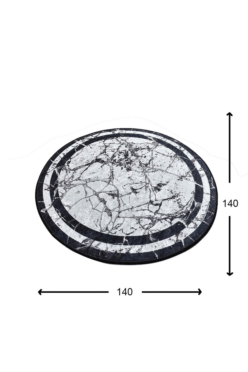 Covor, Marmor DJT , Catifea, Alb/Negru - 3 | YEO