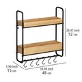 Etajera bucatarie/baie, Wenko, Loft, 15 x 48 x 52 cm, bambus/metal, negru/maro