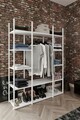 Organizator haine/incaltaminte multifunctional, Gauge Concept, Portmanto, 120 x 35 x 160 cm, mdf/pvc, alb