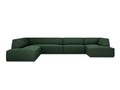 Coltar panoramic stanga 7 locuri, Ruby, Micadoni Home, BL, 366x273x69 cm, poliester, verde