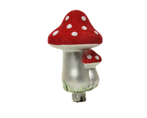 Glob Mushroom, Decoris, 6.5x8 cm, sticla, rosu