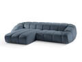 Coltar stanga 4 locuri, Diana-192, Micadoni Home, 334x182x72 cm, catifea structurata, albastru jeans