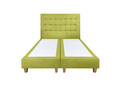 Pat matrimonial, Stockholm, Buttons E, 160x200 cm, saltea tip Pocket, topper memory, Verde