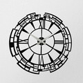 Ceas de perete, Enzoclock - S016, metal, 48 x 48 cm, negru