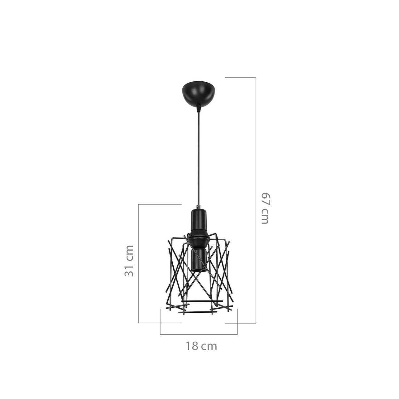 Lustra Modelight-Karma 1, 67x18x31 cm, 1 x E27, 60 W, negru