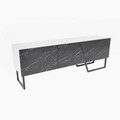 Comoda TV, Zena Home, Parla, 150x50.6x35 cm, PAL, Alb/Negru